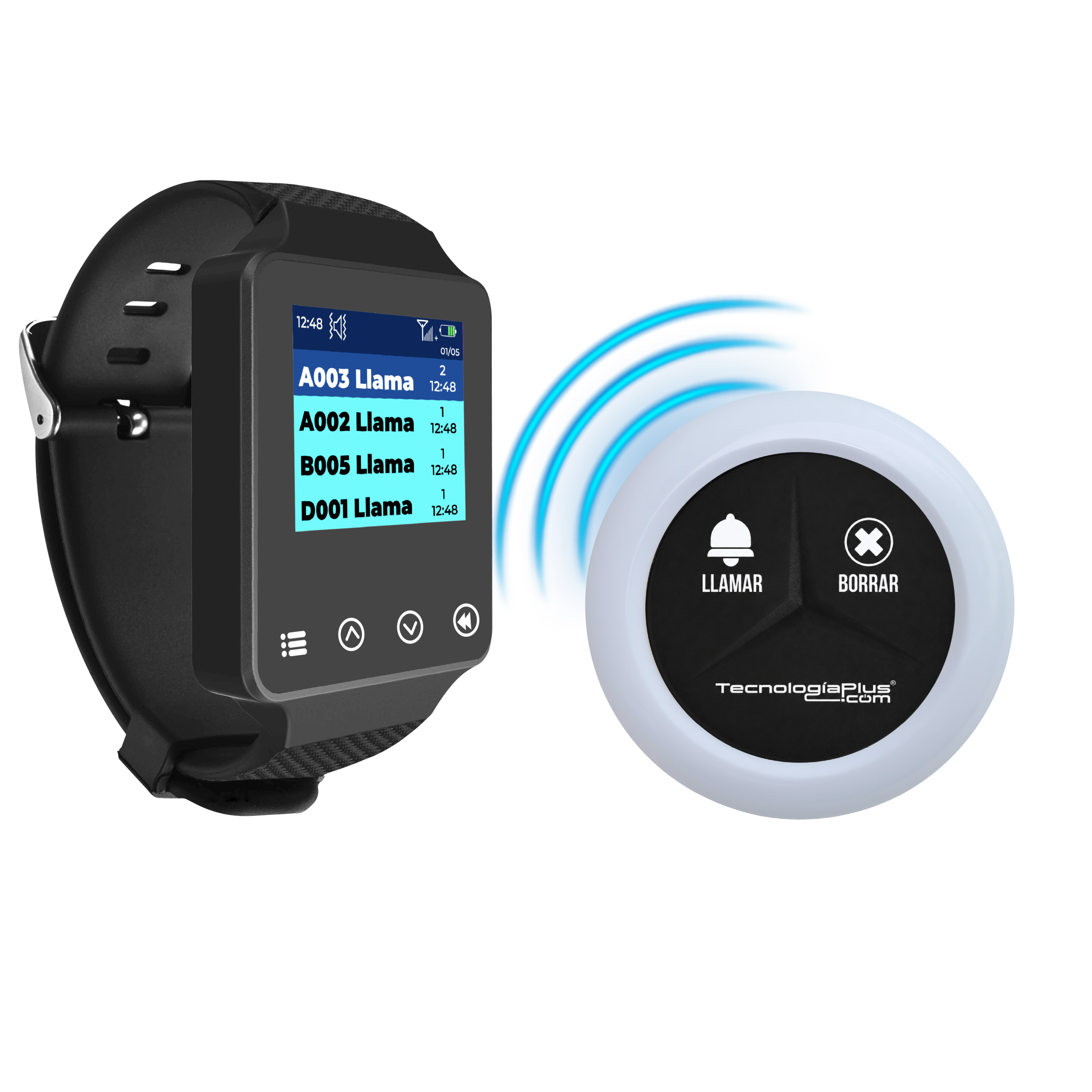 llamador de meseron con reloj receptor de llamador